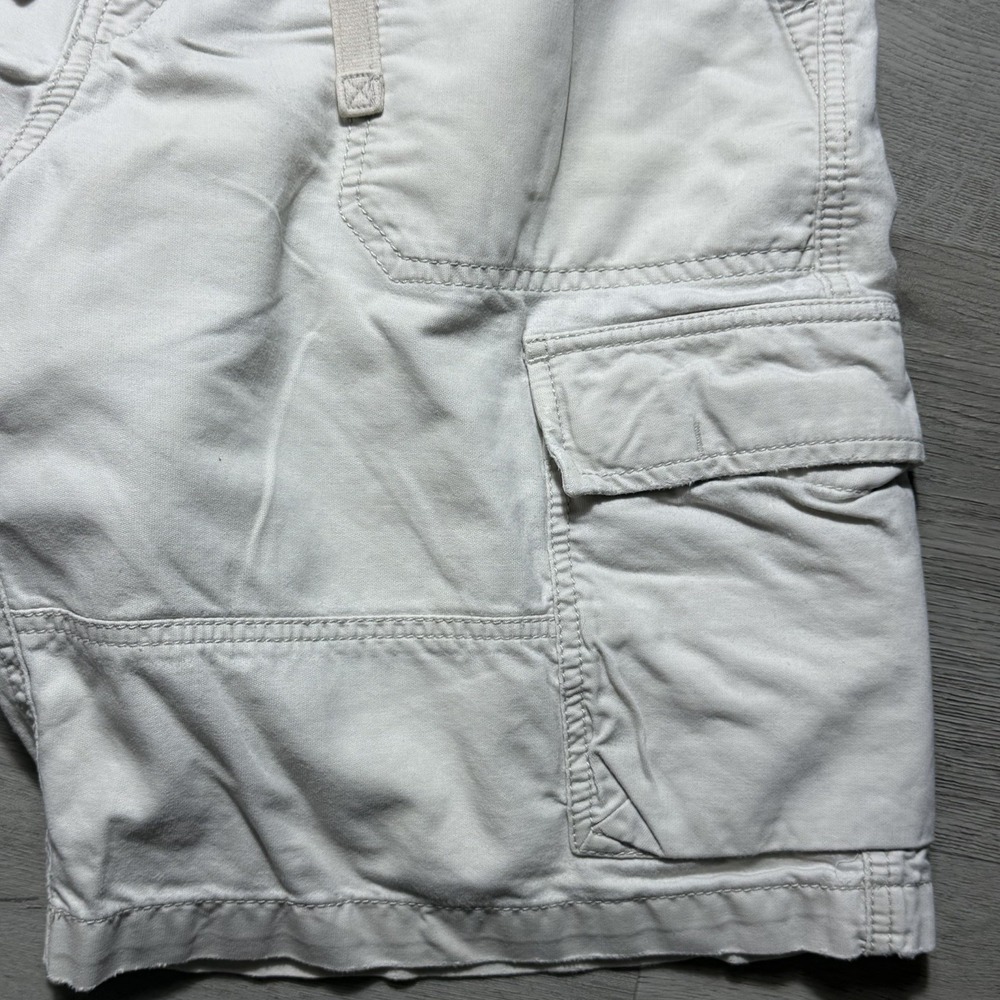 American Eagle Cargo Shorts Mens 34 White Utility Drawstring Casual y2k - Picture 3 of 6